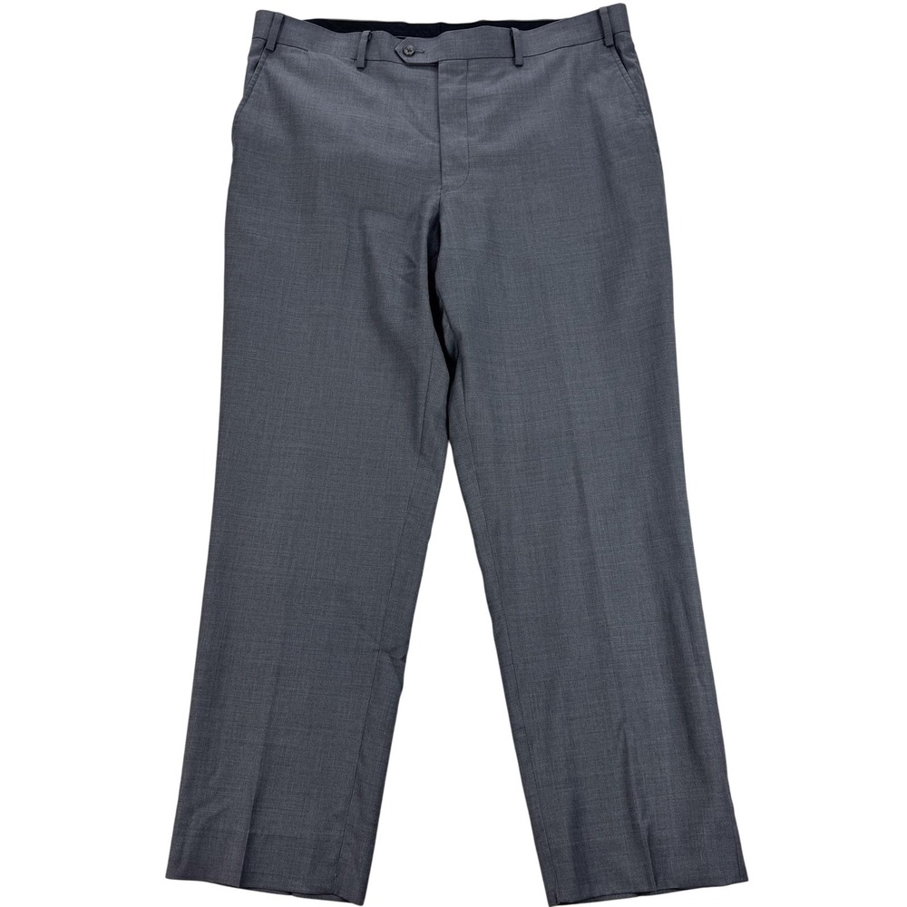 Paul Betenly Vantage Wool Dress Pants‎ Mens 38x29 Gray Flat Front Office Italy